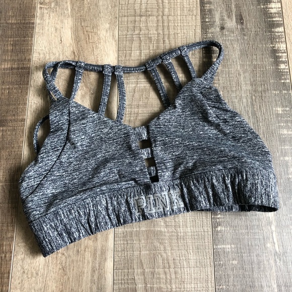 PINK Victoria's Secret Other - PINK VS | Ultimate Unlined Sports Bra Gray Strappy